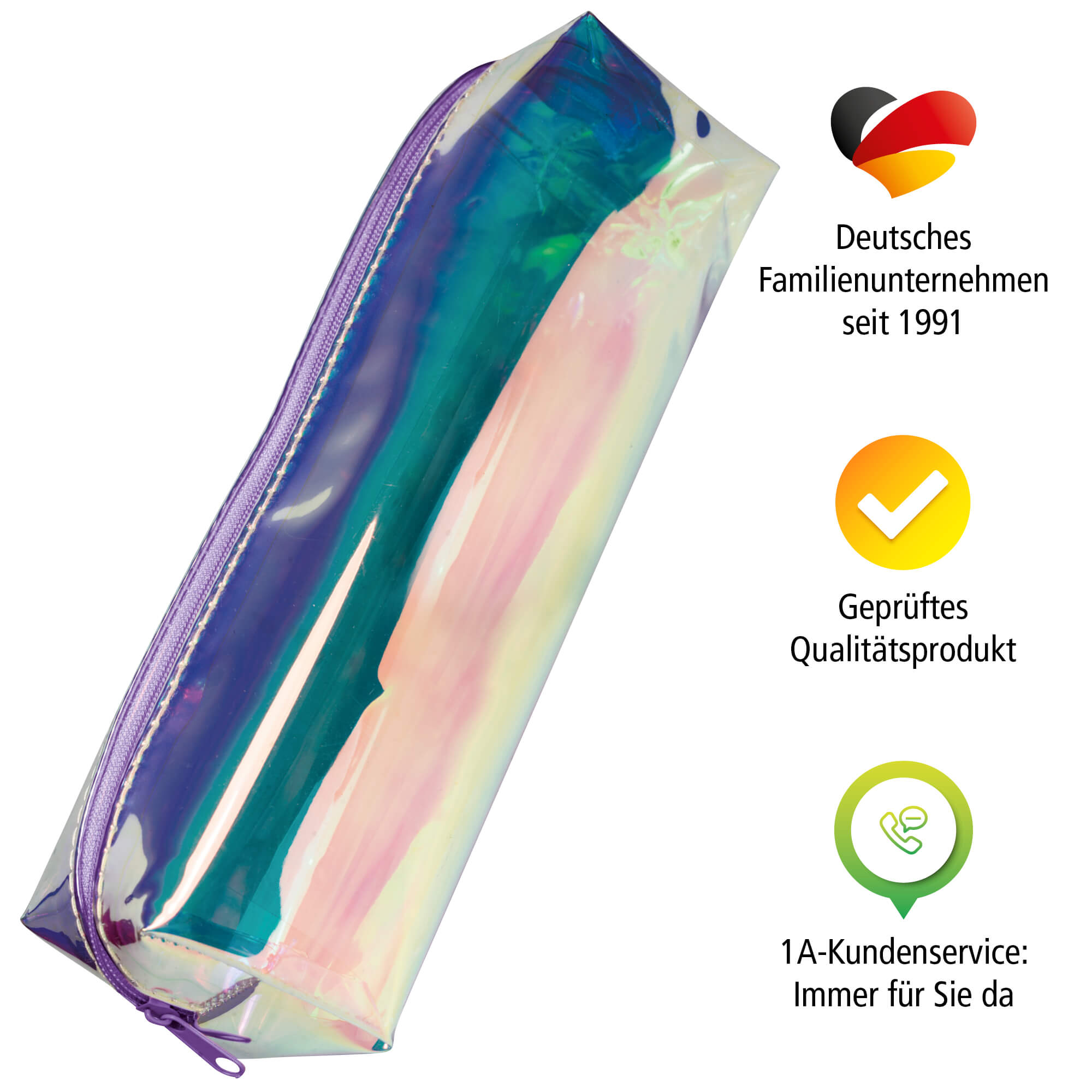 Schlampermäppchen Sparkle, transparentes Federmäppchen