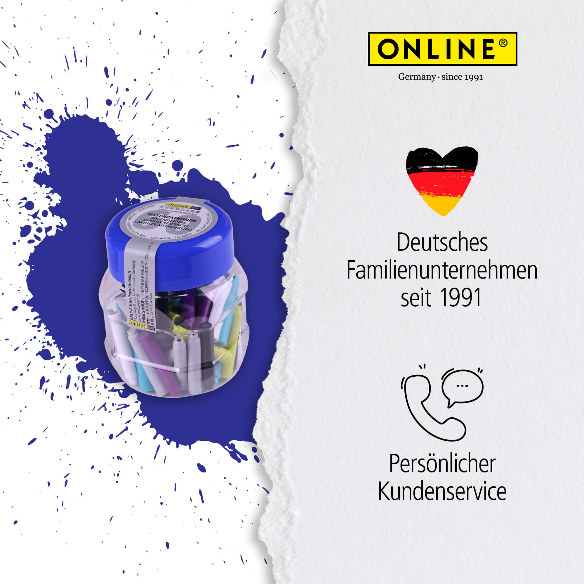 Standard-Tintenpatronen im 60er-Pack, im Tintenfass, Schreibfarbe Blau