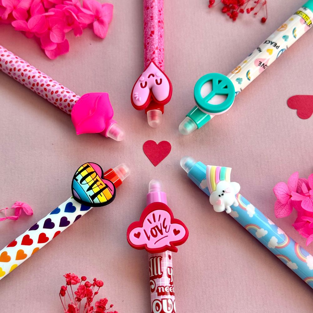 Radierbare Gelschreiber ONLINE magiXX Fun Love and Peace, 6er Pack