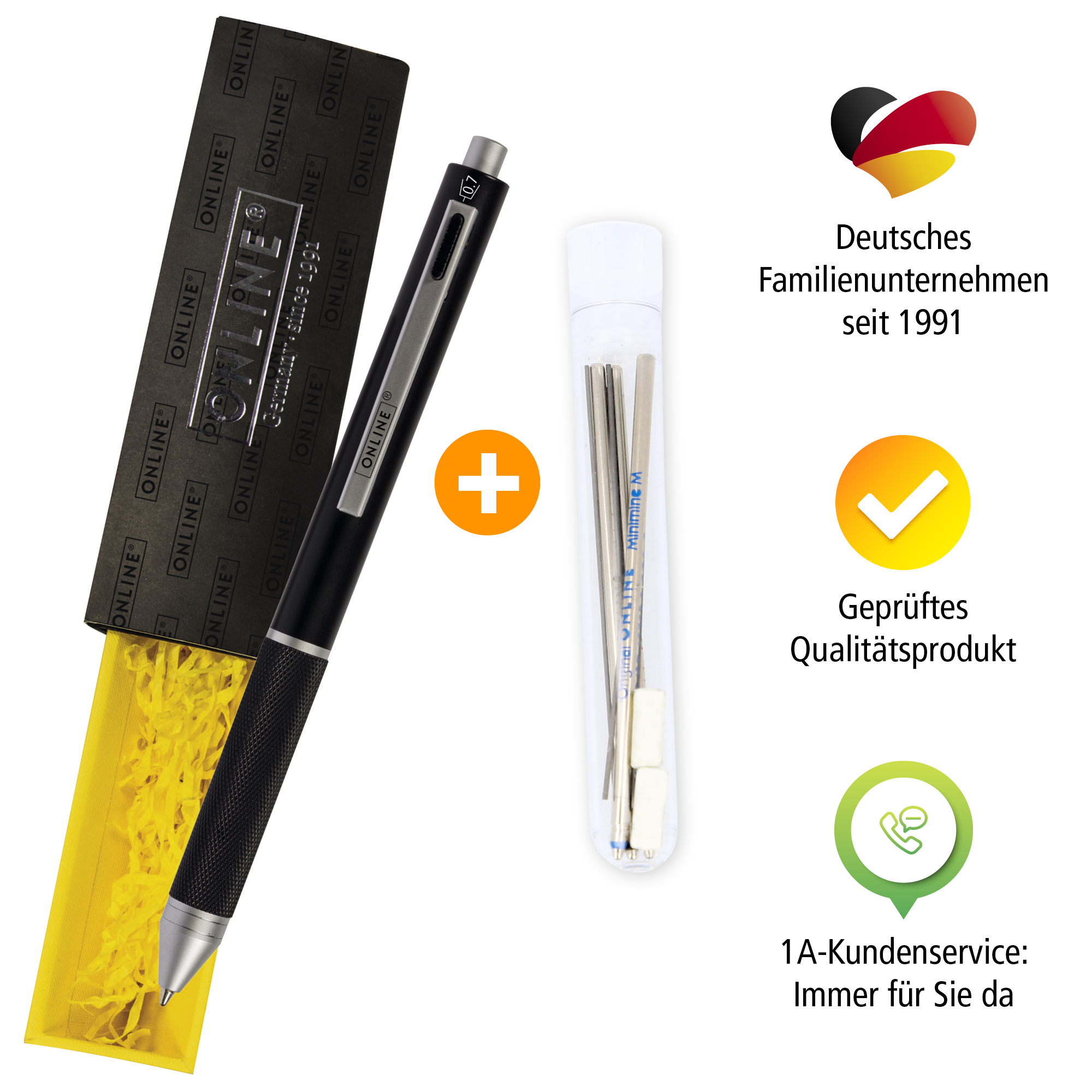 Multipen 4-in-1 Black, inkl. Ersatzminen in Box