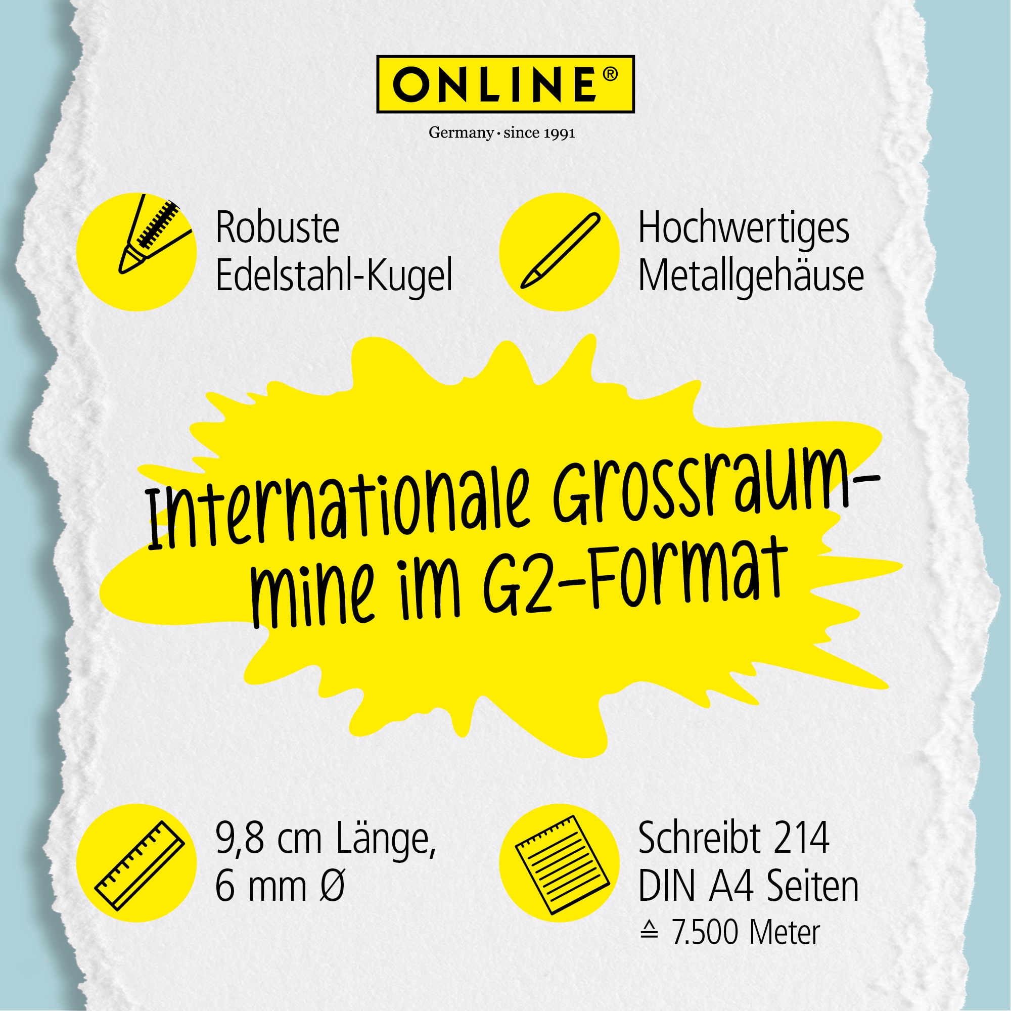 Kugelschreibermine - Internationale Großraummine M, Blau