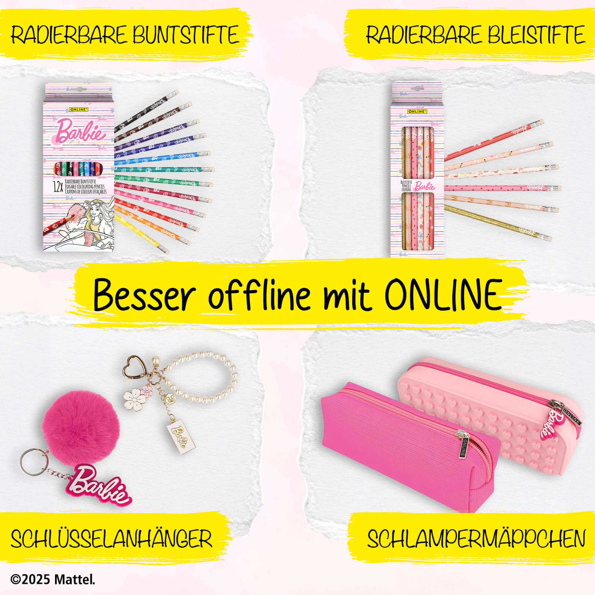 Bleistifte mit Radierer Barbie