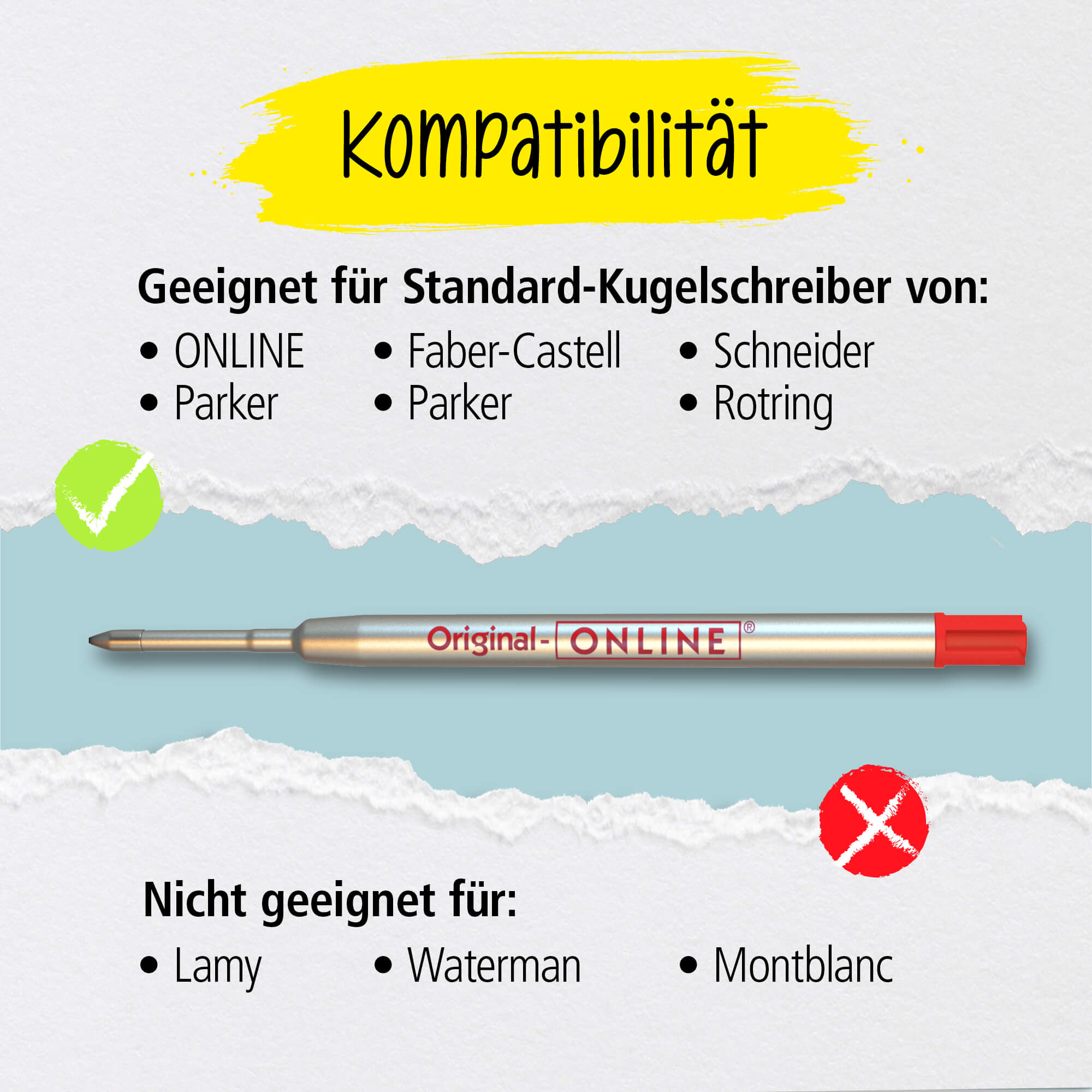 Kugelschreibermine - Internationale Großraummine M, Rot