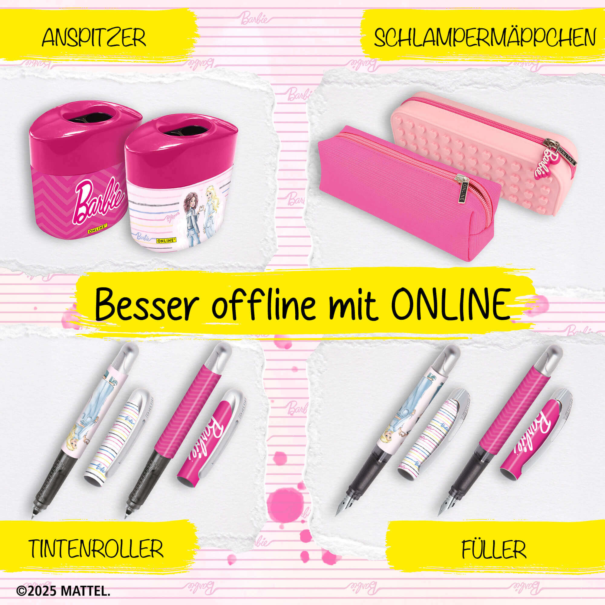 Bullet Journal Barbie 2er Pack, Notizbuch mit Soft-Cover, DIN A5, 120g/m² FSC Papier, 144 Seiten