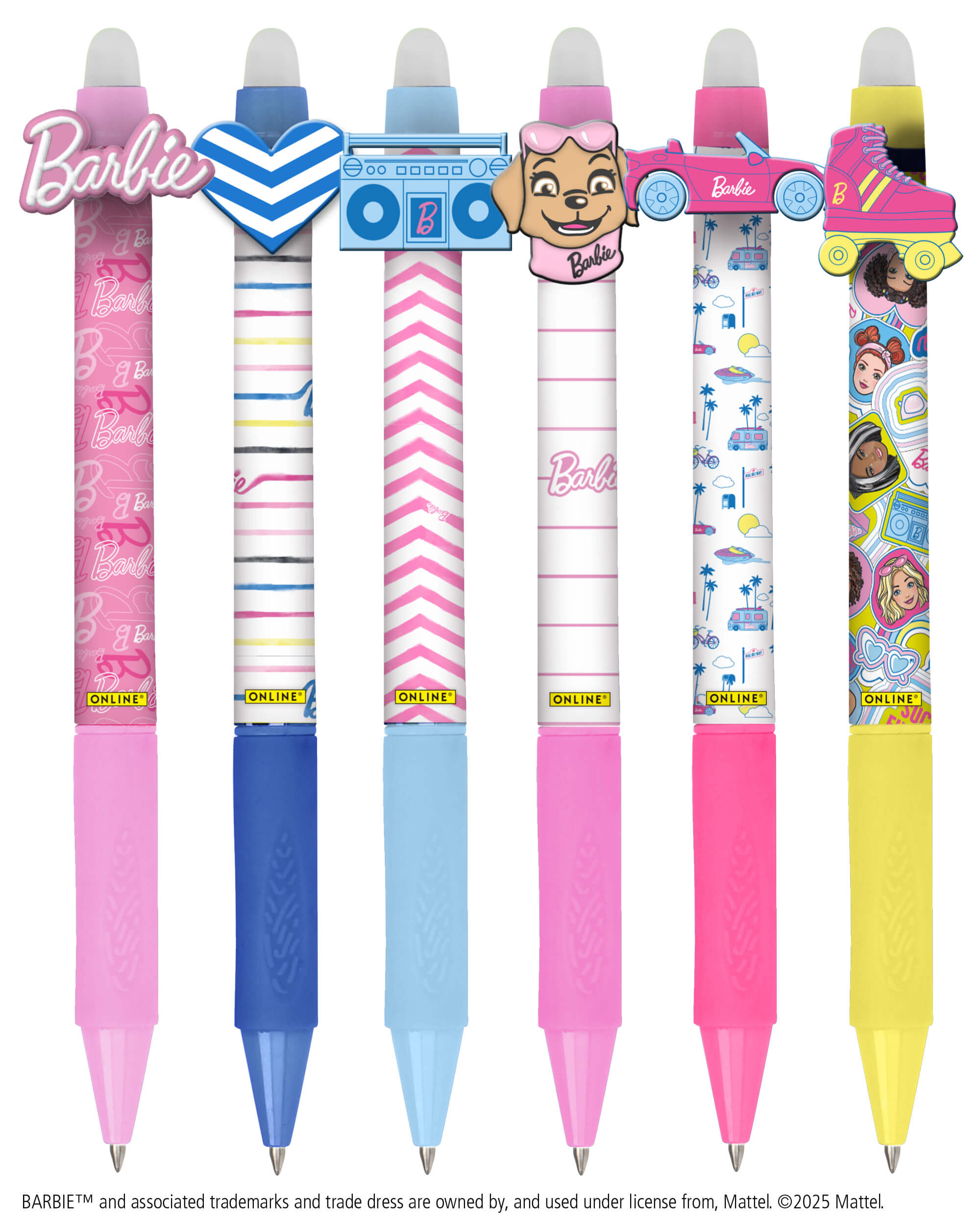 Radierbare Gelschreiber ONLINE magiXX Fun Barbie Edition, 6er-Pack, limitierte Kollektion