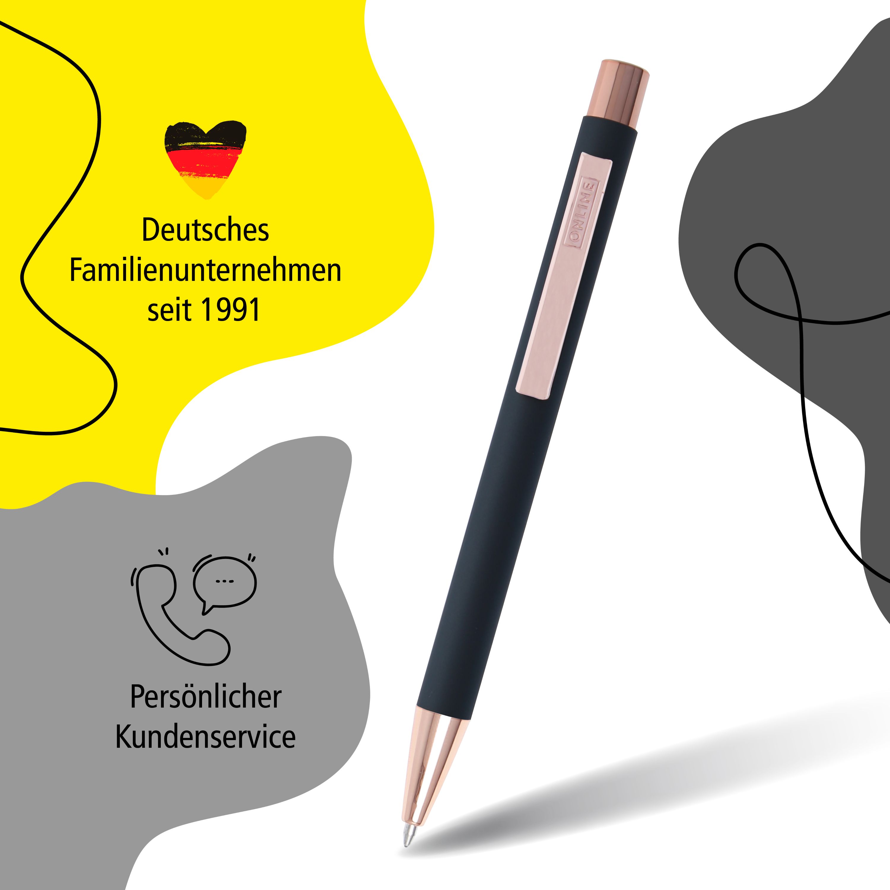 Kugelschreiber Soft Metal Grey Rose, personalisiert mit Gravur