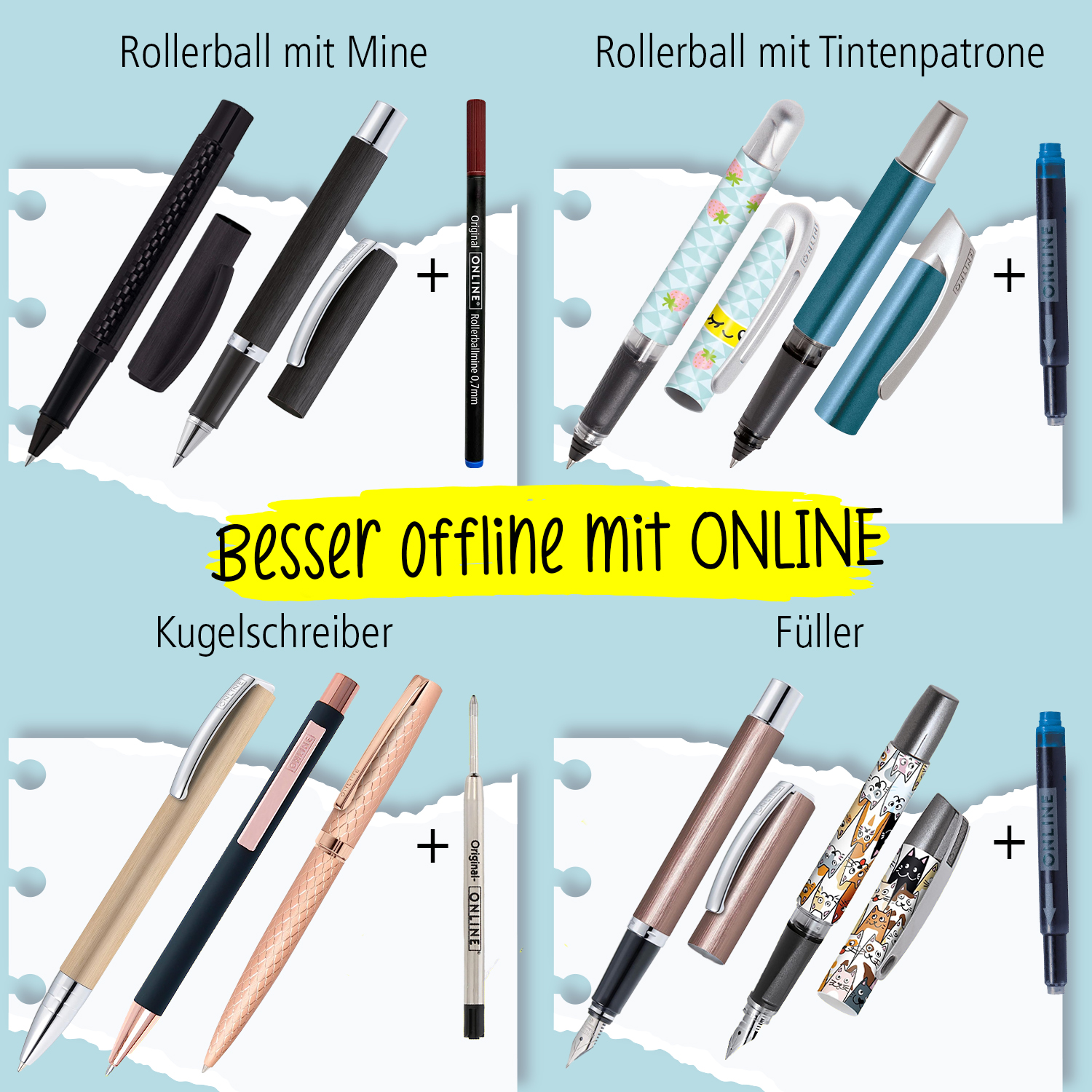 Rollerball-Minen Vorteilspack Blau