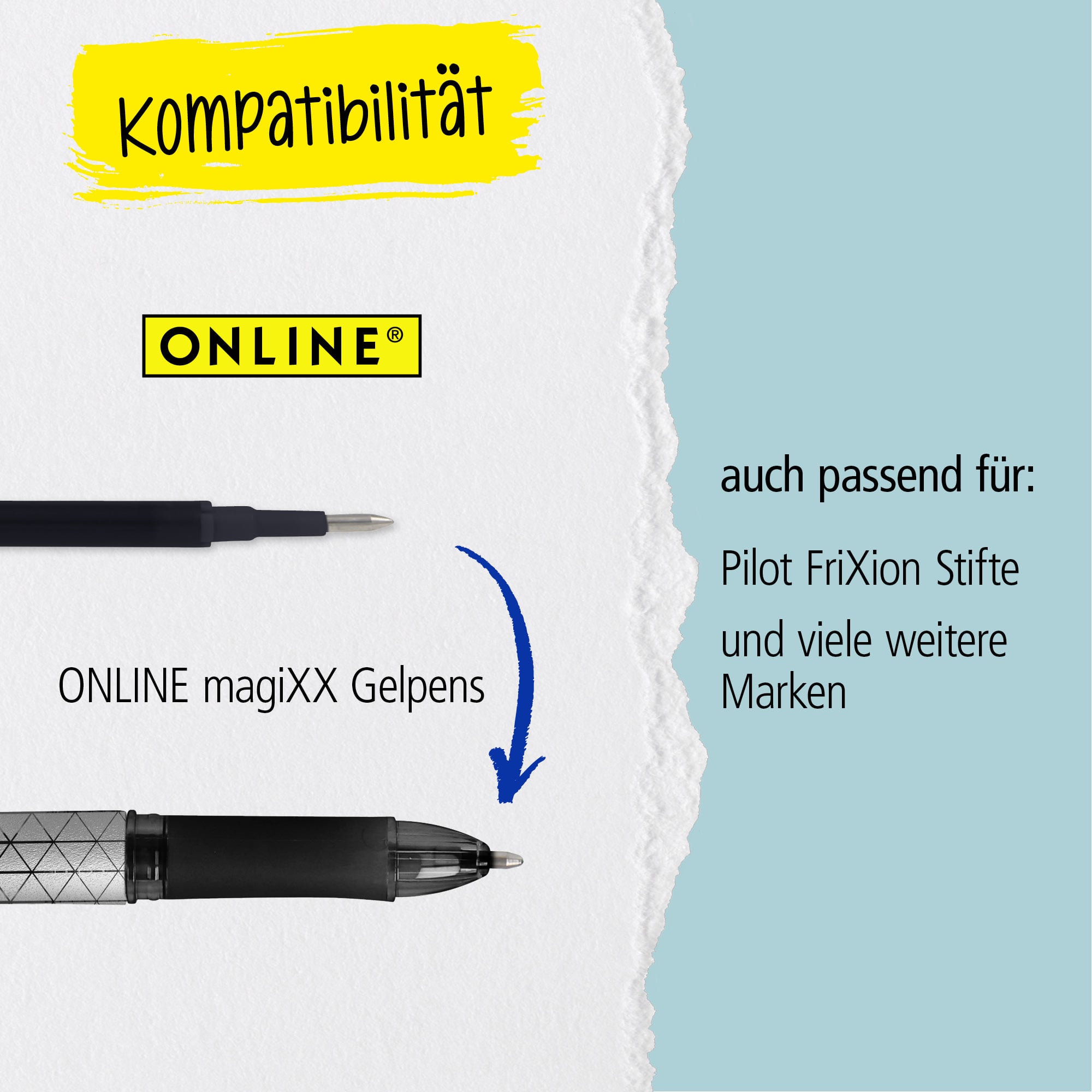 Radierbare Ersatzminen für ONLINE magiXX Gelschreiber - 0,7 mm rot