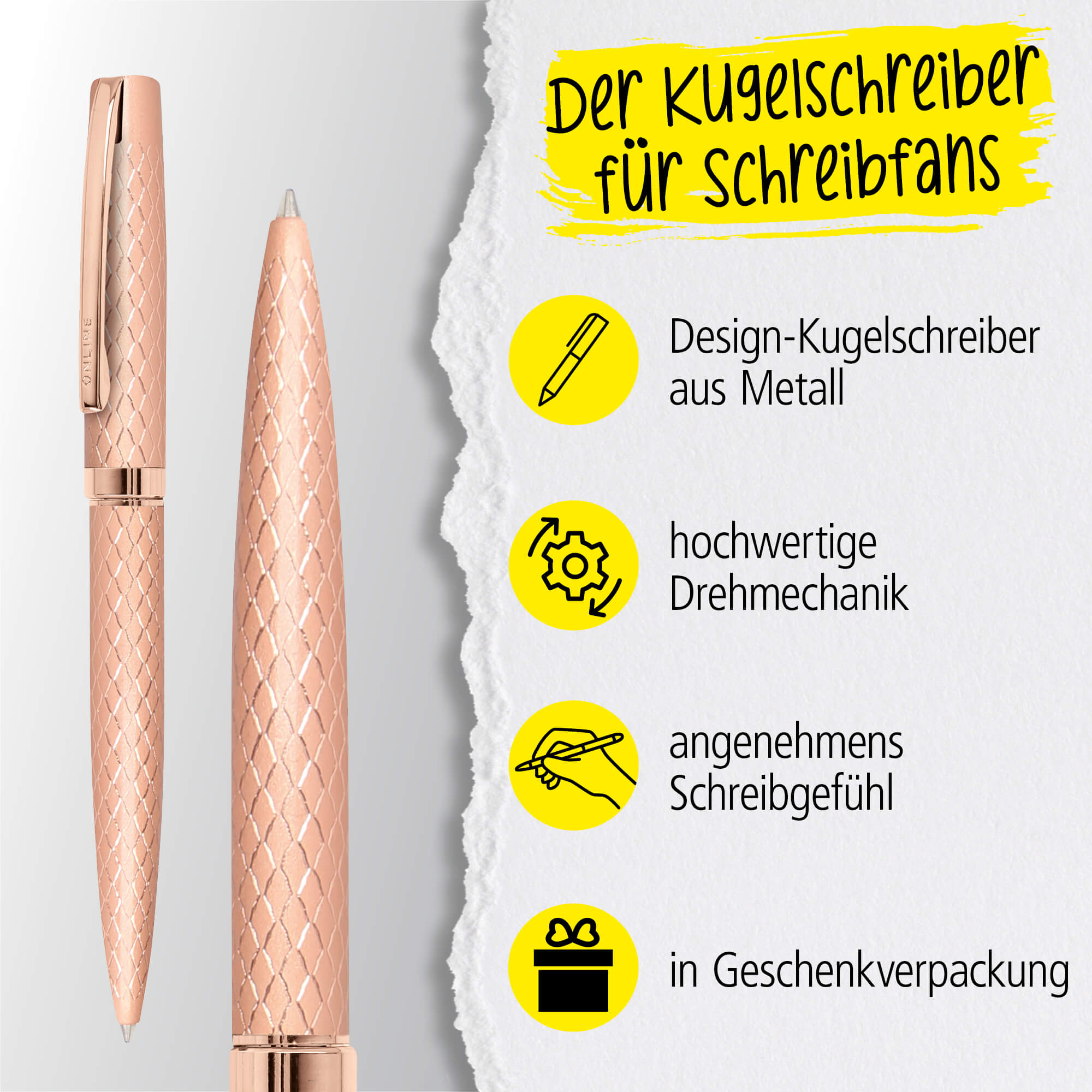 Drehkugelschreiber Eleganza Diamond Rosegold