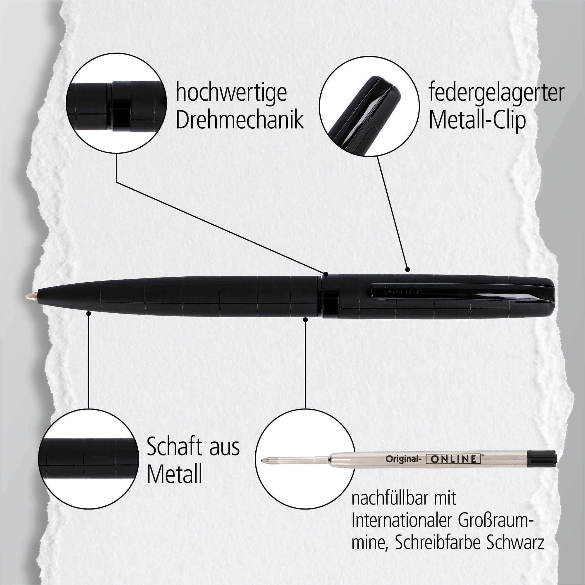 Drehkugelschreiber Eleganza Black Style