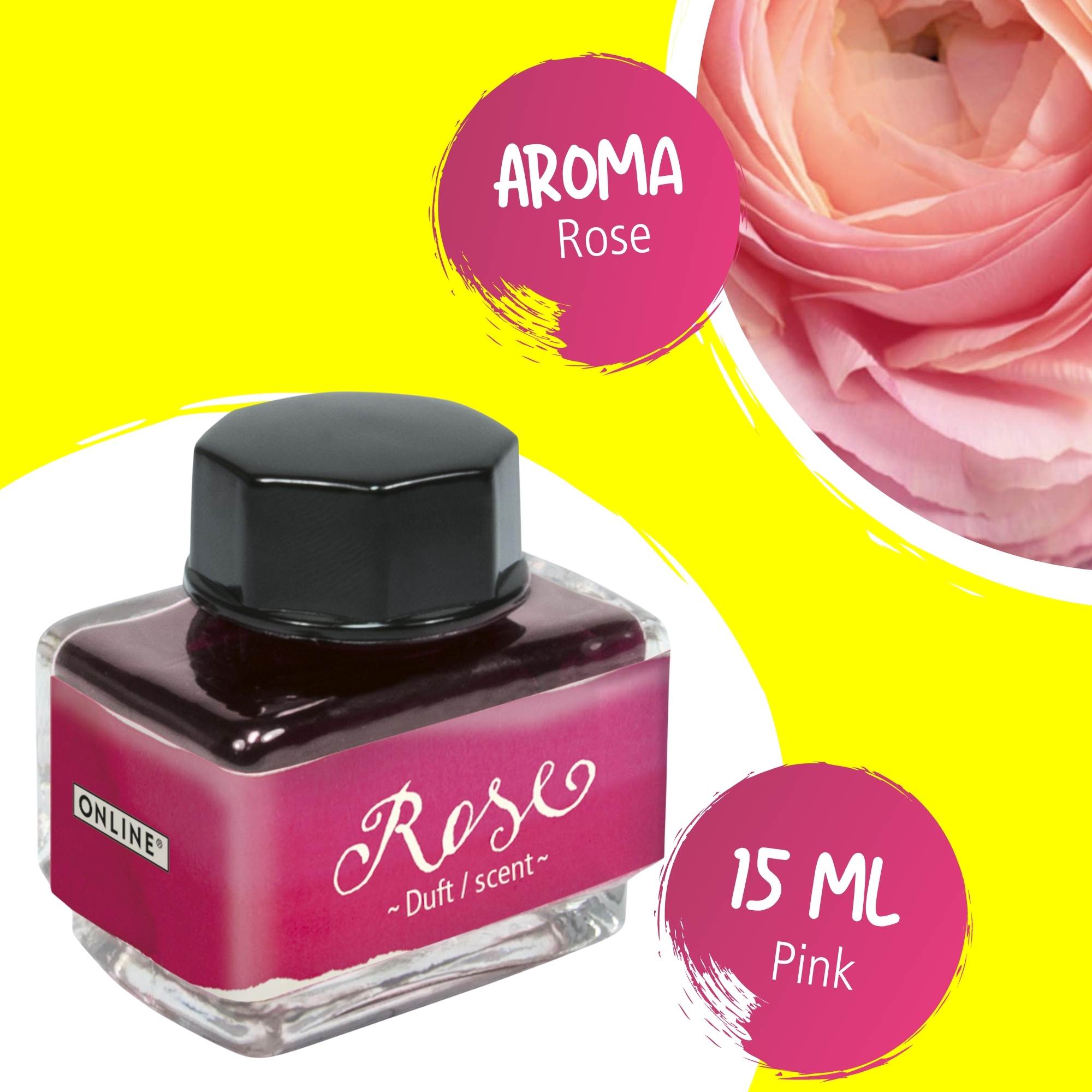 Tinte der Sinne Pink 15 ml mit Duft - Aroma Rose