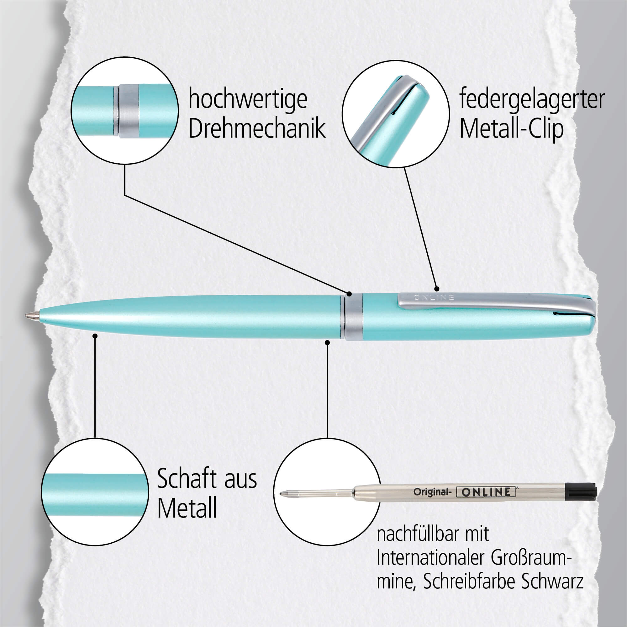 Drehkugelschreiber Eleganza Turquoise