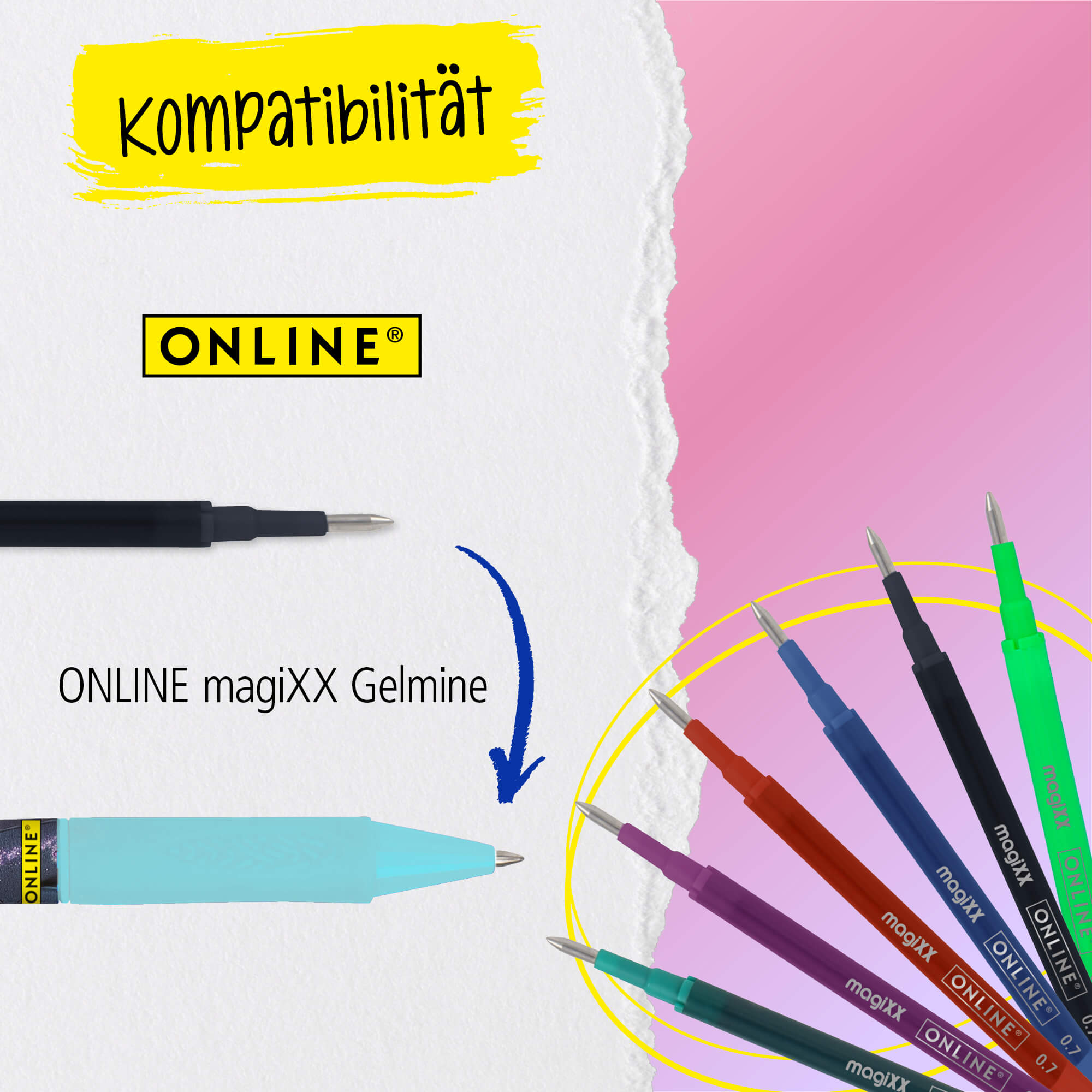 Radierbare Gelschreiber magiXX Fun Fashion Stars, 6er Pack