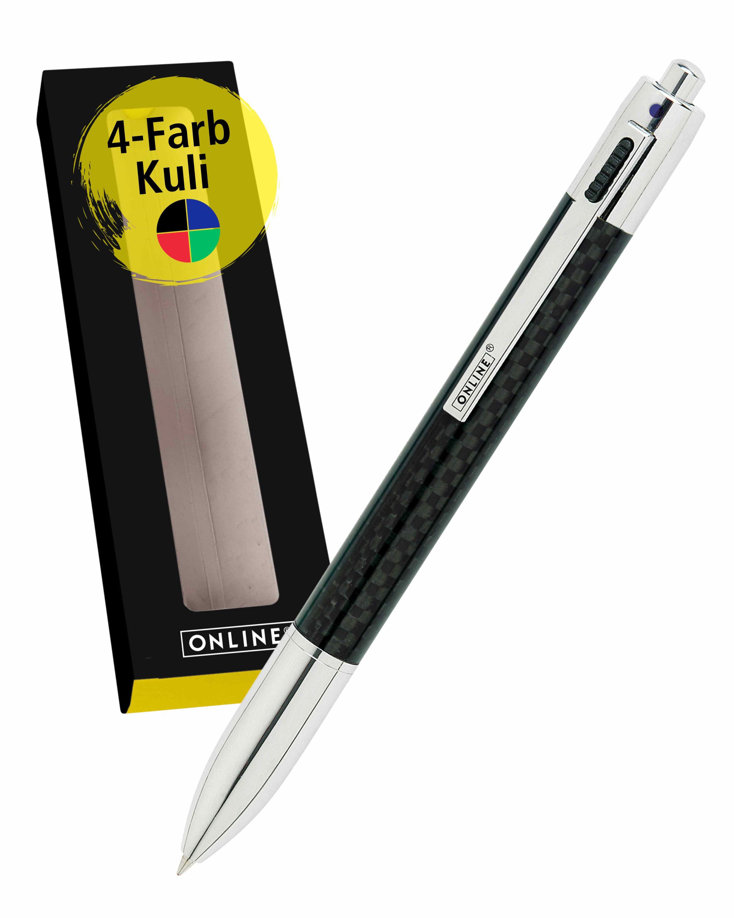 4-Farb-Kugelschreiber in Carbon Design