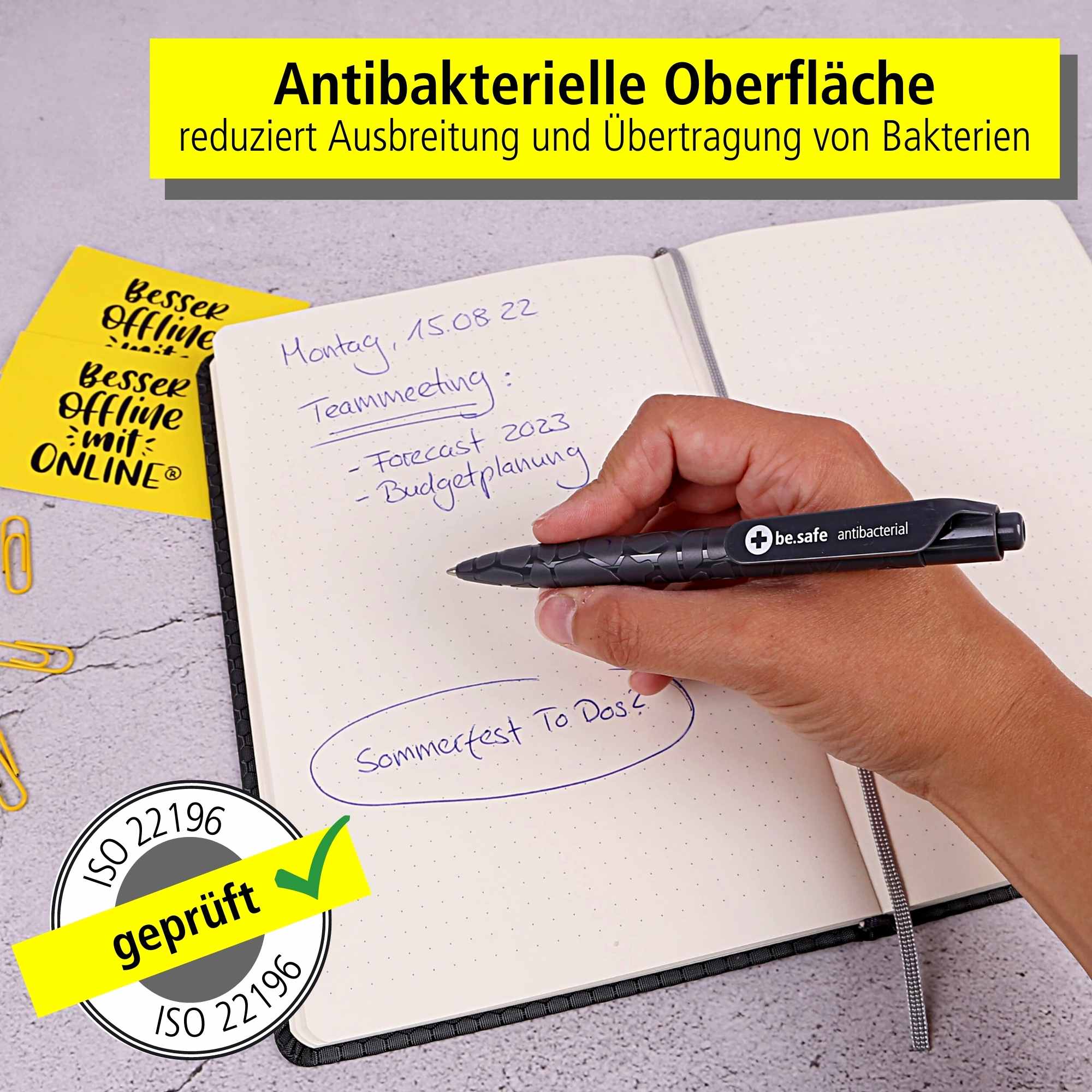 Kugelschreiber antibakteriell - Be.Safe 10er-Pack