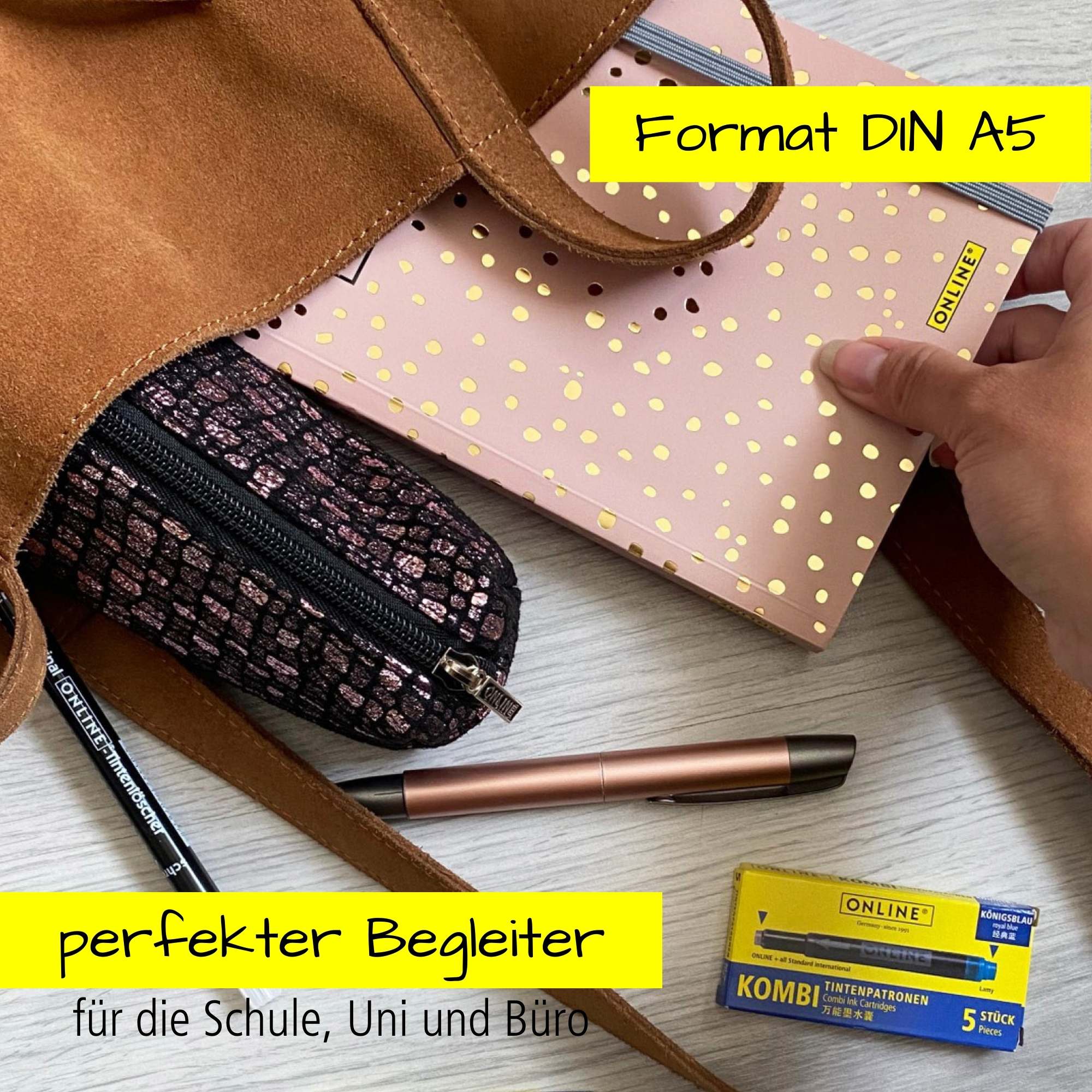 Bullet Journal Spotlights Roses, Dotted-Notizbuch mit Soft Cover, Gummiband, DIN A5, 120g/m² FSC Papier, 144 Seiten