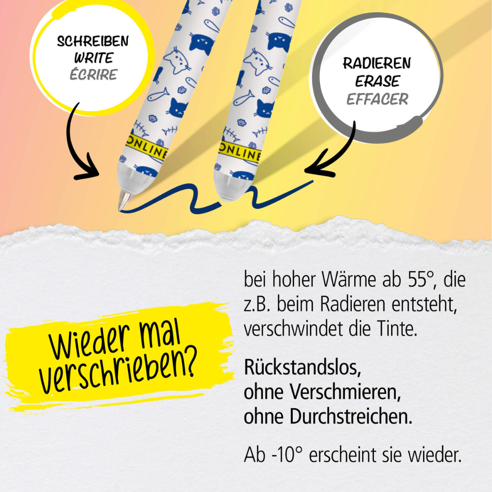 Radierbare Gelschreiber ONLINE magiXX Zip, 6er-Pack