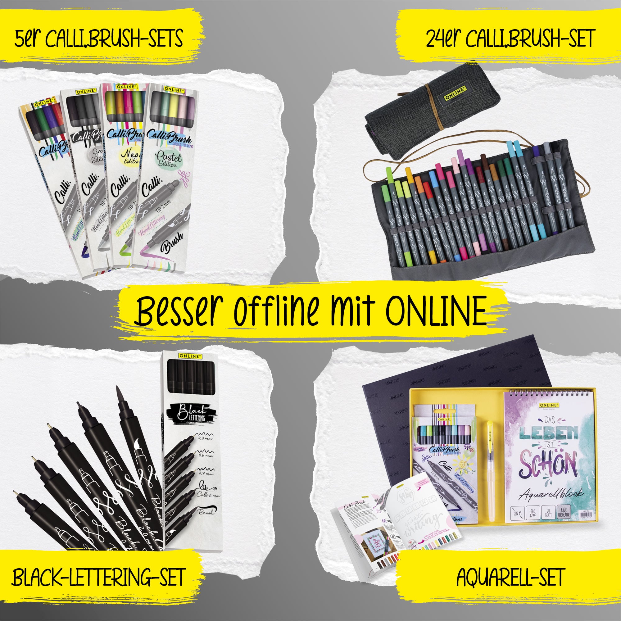 Calli.Brush Pens 5er Set Grey