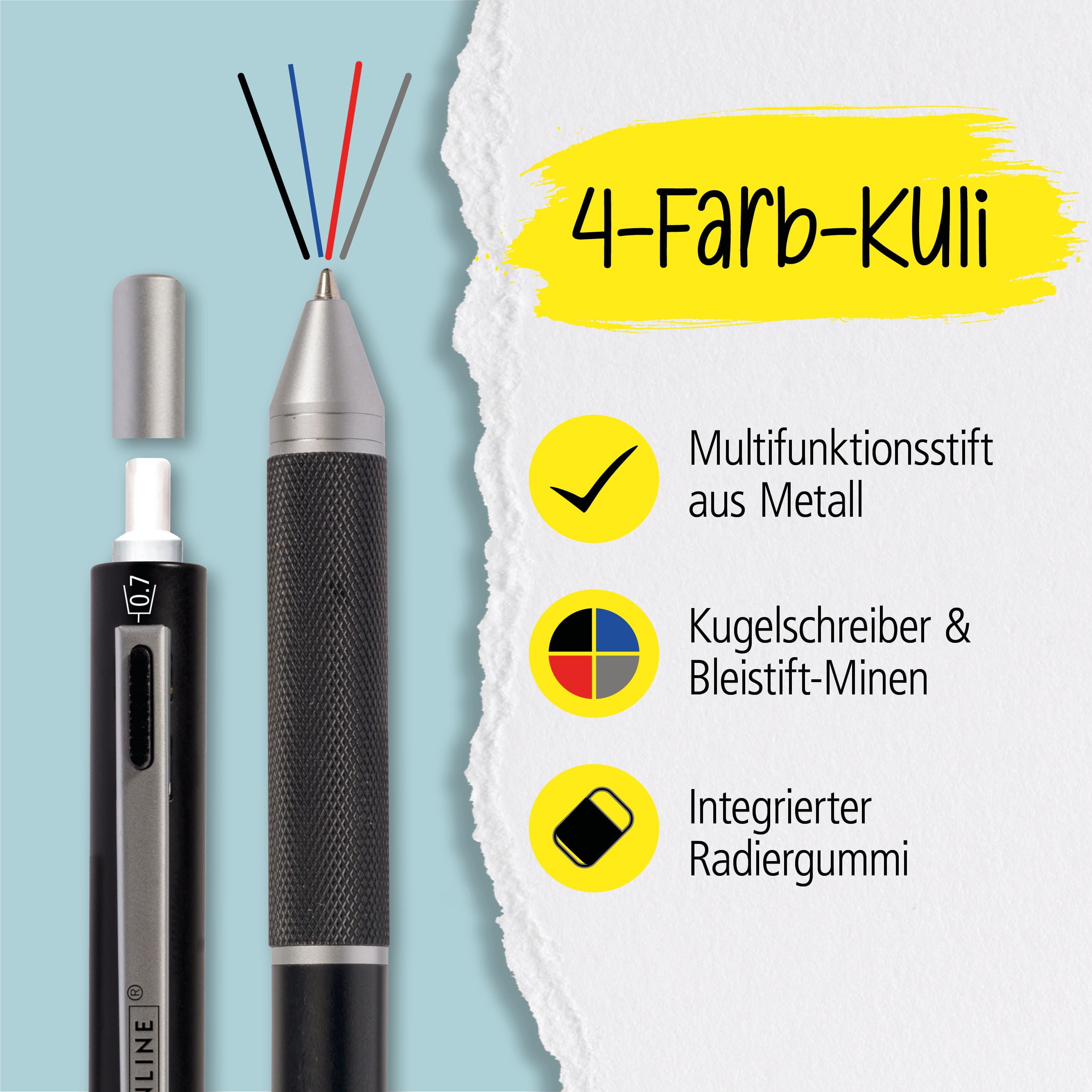 Multipen 4-in-1 Black, inkl. Ersatzminen in Box