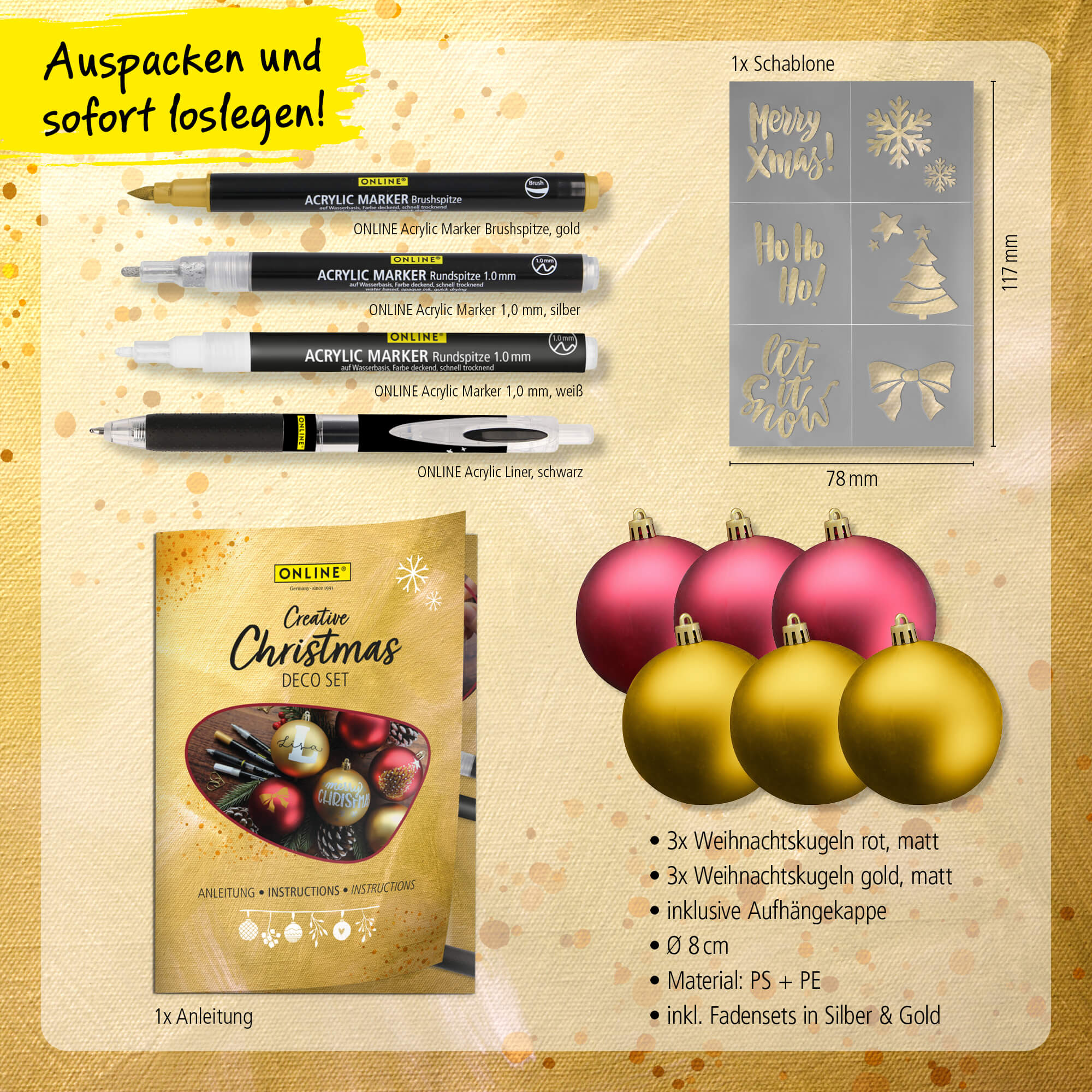 Set Christbaumkugeln DIY